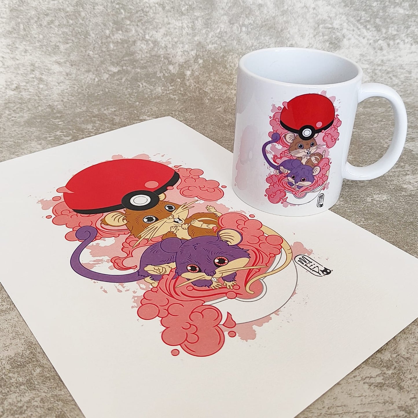 Rattata Art Print - Mischief Pet Products