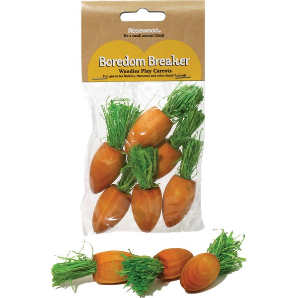 Woodies Play Carrots 6pc - Mischief Pet Products