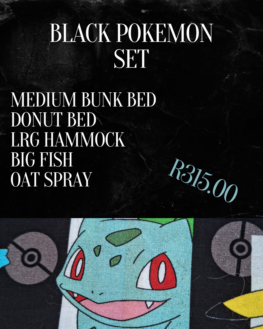 Black Pokemon Set - Mischief Pet Products
