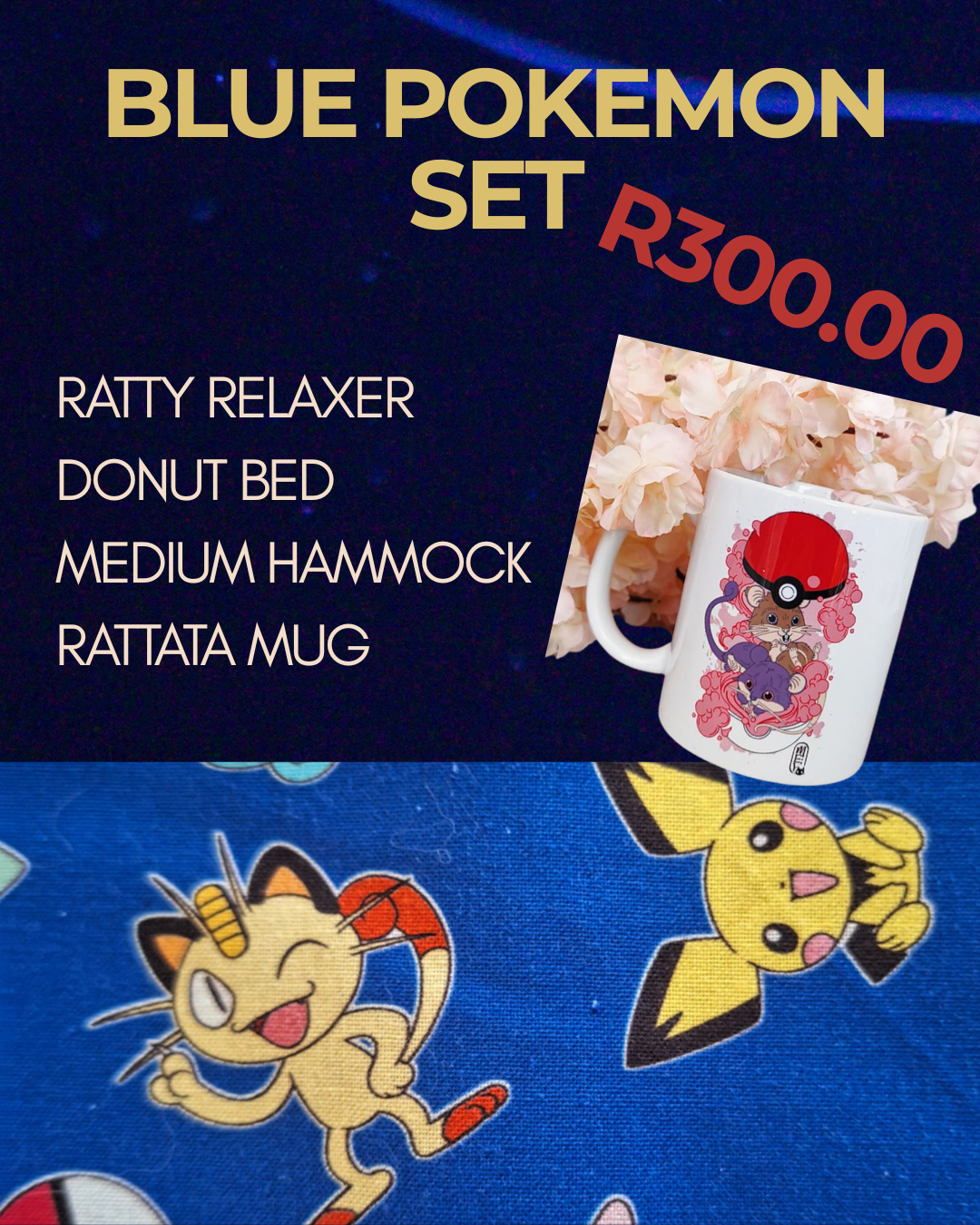 Blue Pokemon Set - Mischief Pet Products