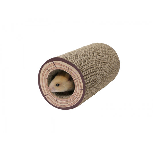 Naturals Shred-a-Log Corrugated Tunnel - 18cm length, 9.5cm diameter - Mischief Pet Products