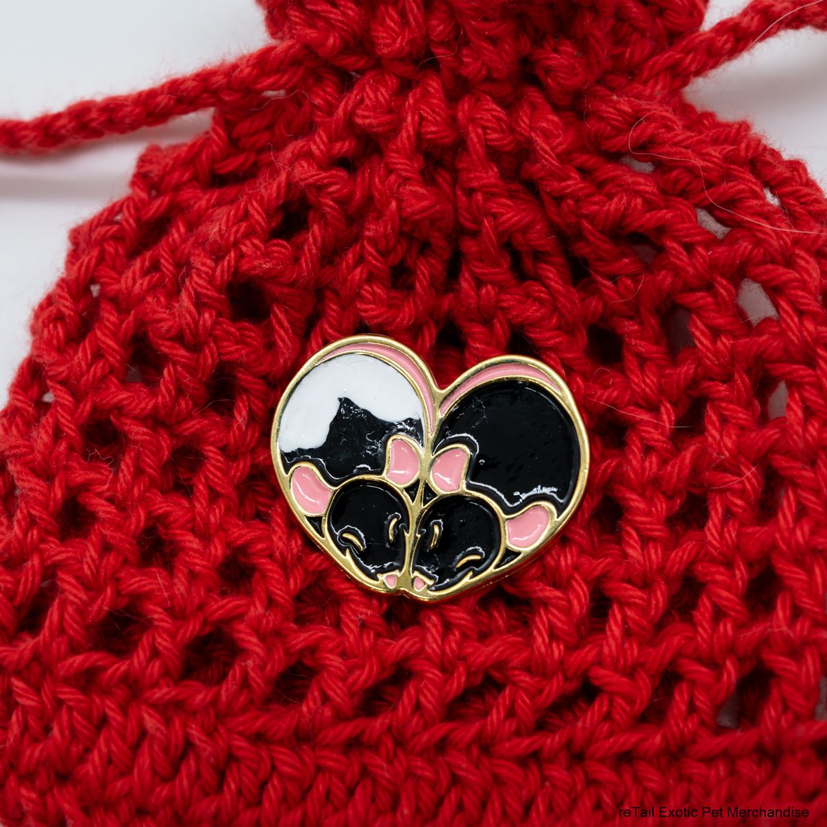 Heart Ratties Soft Enamel Pin - Mischief Pet Products